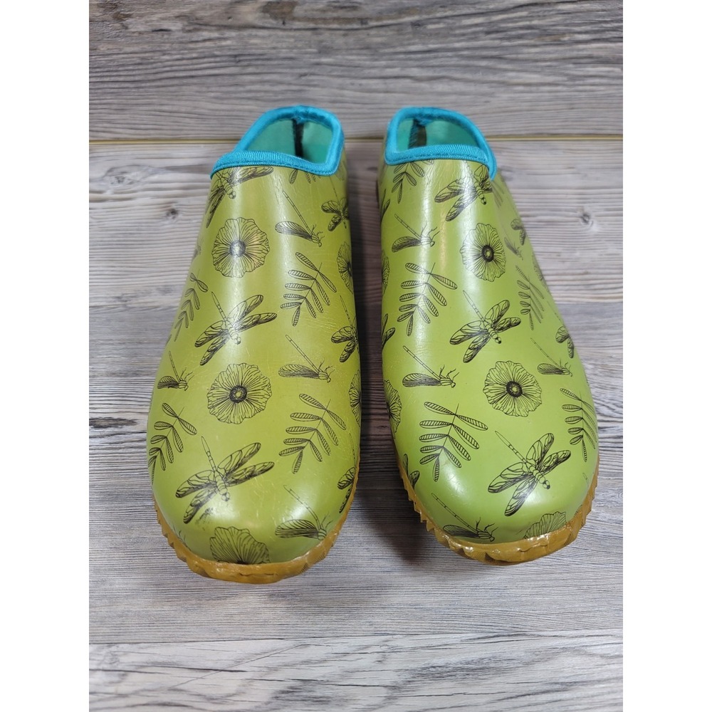 Western Chief Ladies Garden Clog, waterproof, Size 11 Removable Insole dragonfly